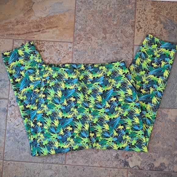 Soft Surroundings Size XL Green Blue Pull On Stretch Pants Ankle Length Skinny - Picture 1 of 14